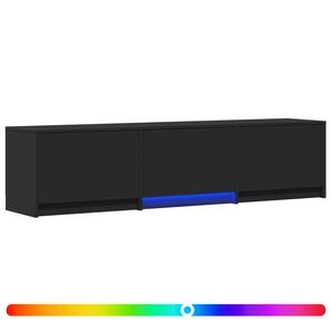 vidaXL Szafka RTV z LED Czarny 165 x 34 x 40 cm Drewno inżynieryjne