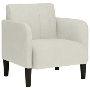 vidaXL Sofa Fotel z Podłokietnikami Kremowy 54 cm Aksamit