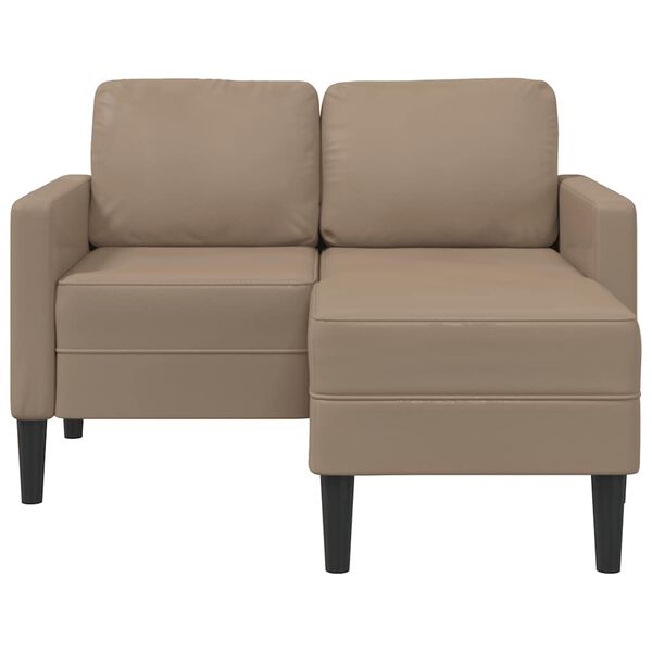 vidaXL Sofa 2-osobowa z szezlongiem w kształcie litery L Cappuccino