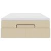 vidaXL Rama ł&oacute;żka otomana z materacem, kremowa, 120x200 cm, tkanina