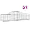 vidaXL Kosze gabionowe, 7 szt, 200x50x40/60 cm, galwanizowane żelazo