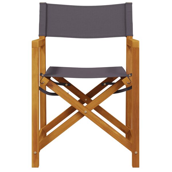 vidaXL Składane krzesła reżyserskie, 2 szt., ciemnoszara tkanina