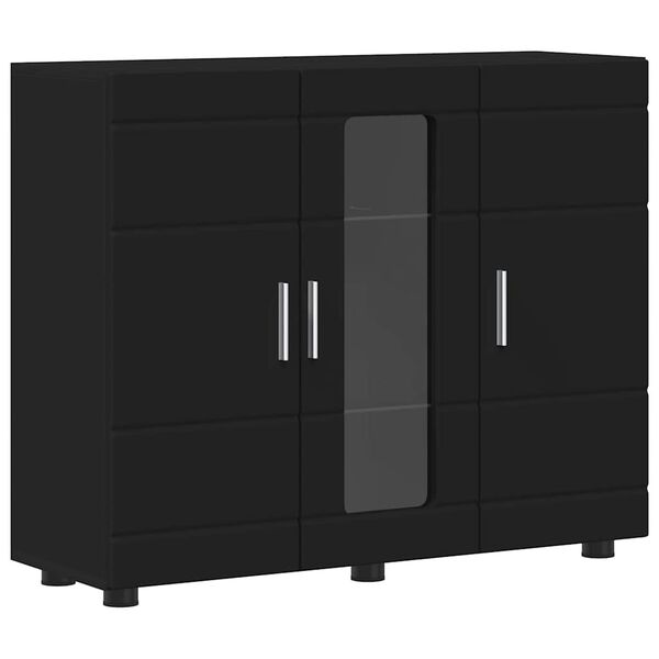 vidaXL Drewniana szafka z przechowywaniem Czarny 88,5 x 30,5 x 73 cm