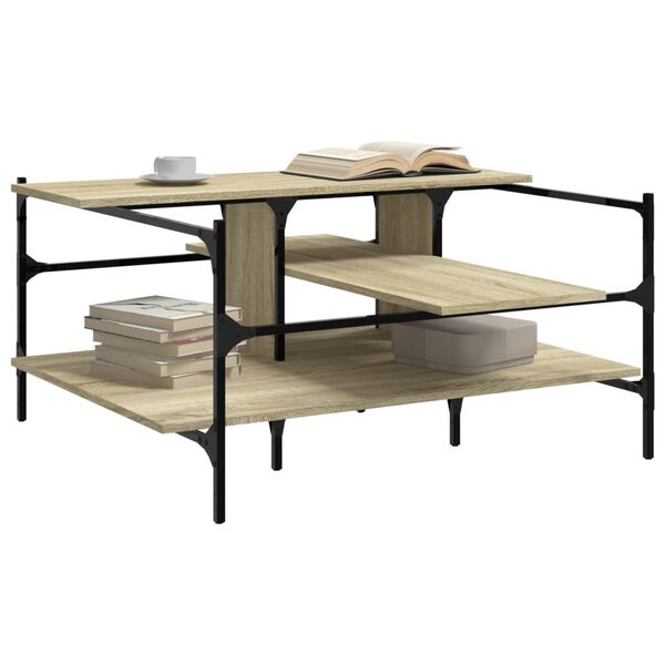 vidaXL Stolik kawowy, dąb sonoma 100x100x48,5 cm, drewnopochodny