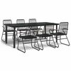 vidaXL 7-częściowy zestaw mebli ogrodowych, czarny, rattan PVC