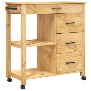 vidaXL W&oacute;zek kuchenny MONZA, 84x40x88,5 cm, lite drewno sosnowe