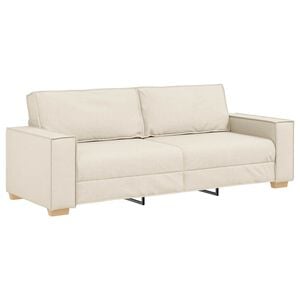 vidaXL Sofa 3-osobowa Beżowy 220 cm Tkanina lniana