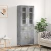 vidaXL Witrynka, szarość betonu 69,5x34x180 cm materiał drewnopochodny