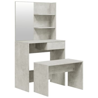 vidaXL Zestaw z toaletką, szarość betonu, 74,5x40x141 cm