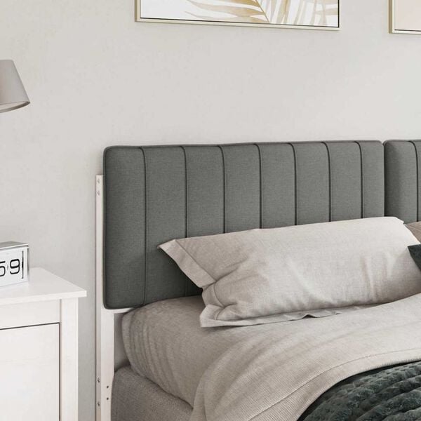 vidaXL Tapicerowane wezgłowie Z zagł&oacute;wkiem Biały i jasnoszary 180 cm