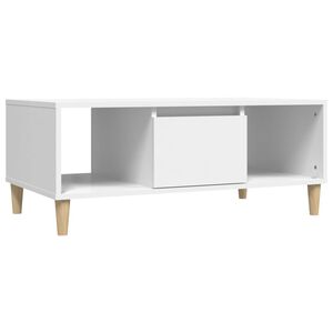 vidaXL Stolik kawowy, biały 90x50x36,5 cm, materiał drewnopochodny