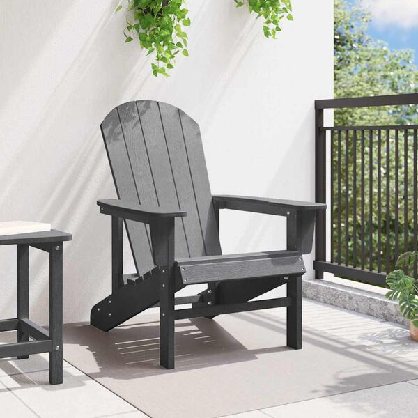 vidaXL Krzesło Adirondack Jasnoszary 74 x 82 x 92cm HDPE