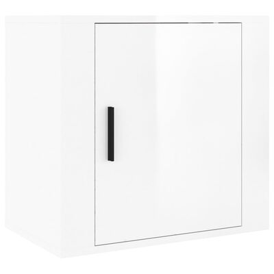 vidaXL Wisząca szafka nocna, biały o wysokim połysku, 50x30x47 cm