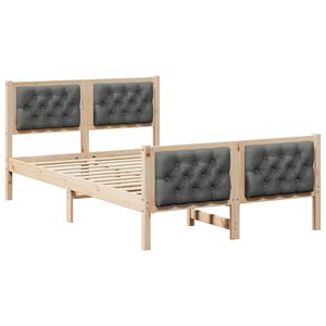 vidaXL Ramka ł&oacute;żka Ciemnoszary 120 x 200 cm Lite drewno sosnowe