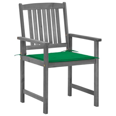 vidaXL Krzesła ogrodowe z poduszkami, 2 szt., szare, akacjowe