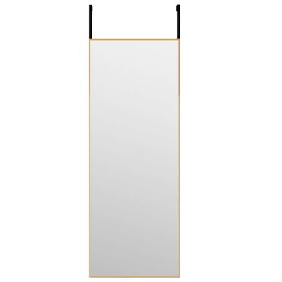 vidaXL Lustro na drzwi, złote, 30x80 cm, szkło i aluminium