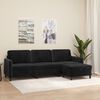 vidaXL 3-osobowa sofa z podn&oacute;żkiem, czarna, 210 cm, aksamit