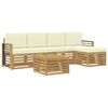 vidaXL Zestaw sof na zewnątrz 6 pcs Biały i kremowy 59 x 59 x 37 cm