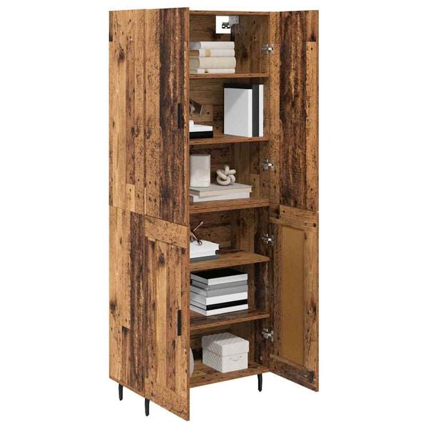 vidaXL Highboard 2 pcs Stare drewno Drewno inżynieryjne i szkło