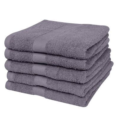 vidaXL Ręczniki, 5 szt,, bawełna, 500 g/m², 100x150 cm, antracytowe