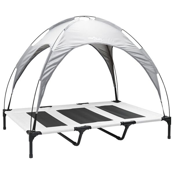 vidaXL Legowisko dla psa Srebrnoszary 122 x 93 x 106,5 cm Stal