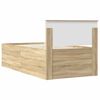 vidaXL Ł&oacute;żko dzienne z szufladą Dąb Sonoma i czarny 90 x 200 cm