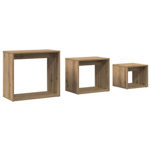 vidaXL Stoliki wsuwane pod siebie, 3 szt., kolor dąb artisan