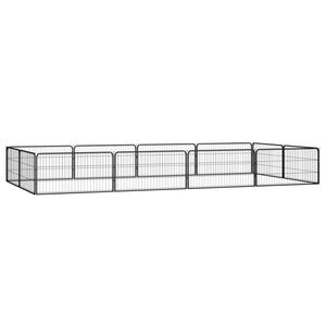 vidaXL Kojec dla psa, 12 panele, czarny, 100x50 cm, stal