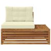 vidaXL Sofa końcowa na zewnątrz z poduszką Naturalny 115 x 83 x 73 cm