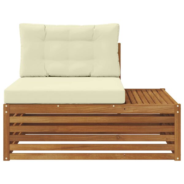 vidaXL Sofa końcowa na zewnątrz z poduszką Naturalny 115 x 83 x 73 cm