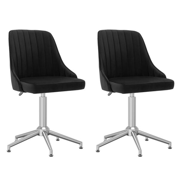 vidaXL Obrotowe krzesła stołowe, 2 szt., czarne, aksamitne