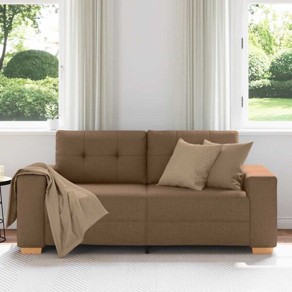 vidaXL Sofa dwuosobowa, brązowa, 180x77x82 cm, tkanina