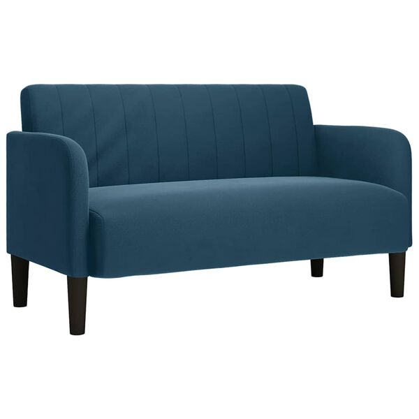 vidaXL Sofa dwuosobowa niebieska 109 cm aksamitna