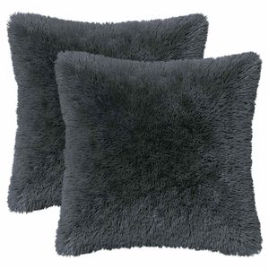 vidaXL Poduszka z poduszką HEERLEN 2 szt. antracytowy Fleece PV