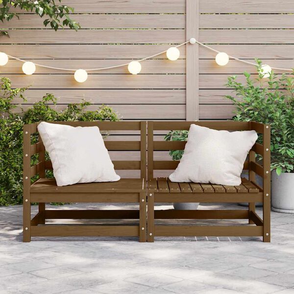 vidaXL Ogrodowe siedziska narożne, 2 szt., miodowy brąz, lita sosna