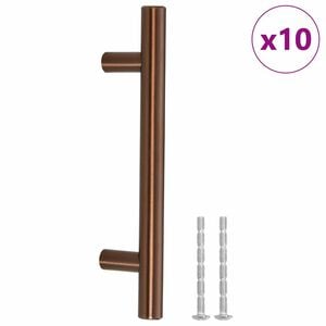 vidaXL Uchwyty do szafek, 10 szt., brąz, 96 mm, stal nierdzewna