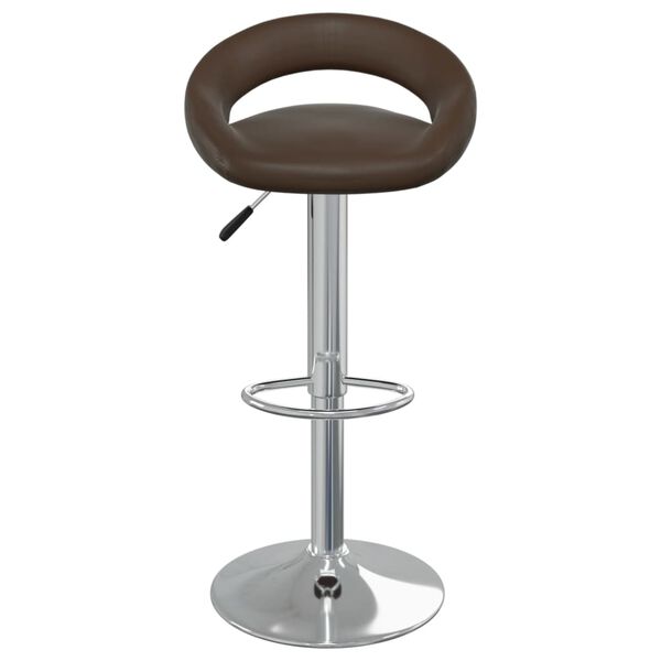 vidaXL Stołek barowy, brązowy, obity sztuczną sk&oacute;rą