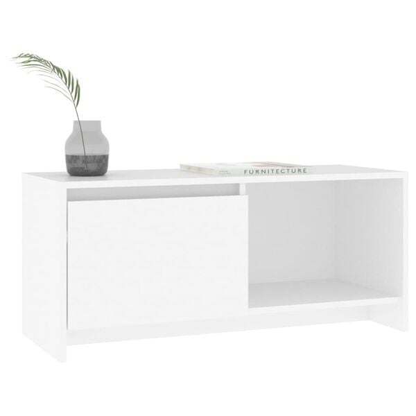 vidaXL Szafka pod TV, biała, 90x35x40 cm, materiał drewnopochodny