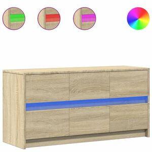 vidaXL Szafka pod TV z LED, dąb sonoma, 100x34x50 cm