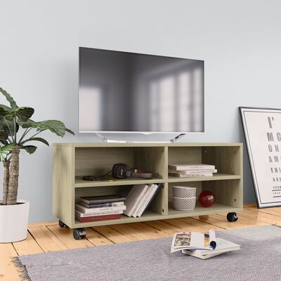 vidaXL Szafka pod TV, dąb sonoma, 90x35x35 cm, materiał drewnopochodny