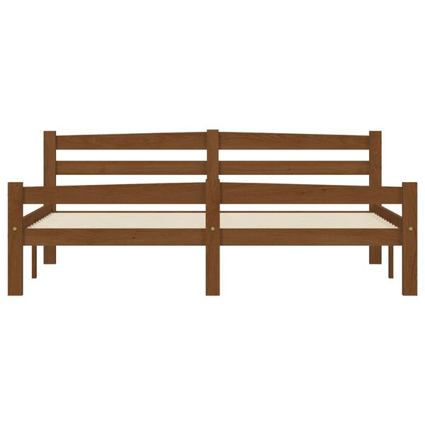 vidaXL Rama ł&oacute;żka, miodowy brąz, lite drewno sosnowe, 160 x 200 cm