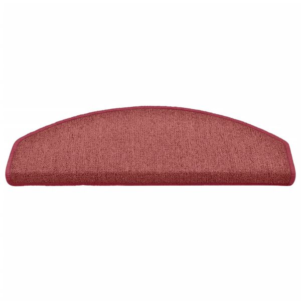 vidaXL Maty na schody 15 szt. 65x24x4 cm Bordeaux P&oacute;łokrągłe Duże
