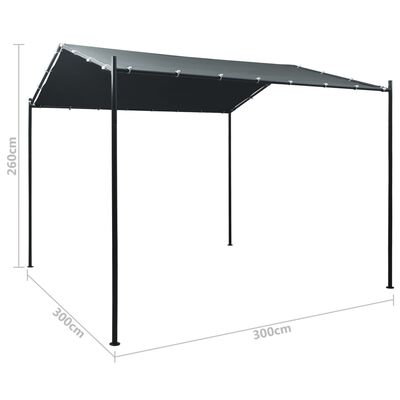 vidaXL Altana/namiot ogrodowy, 3x3 m, stal, antracytowa