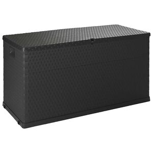 vidaXL Skrzynia ogrodowa, antracytowa, 120x56x63 cm, rattan PP