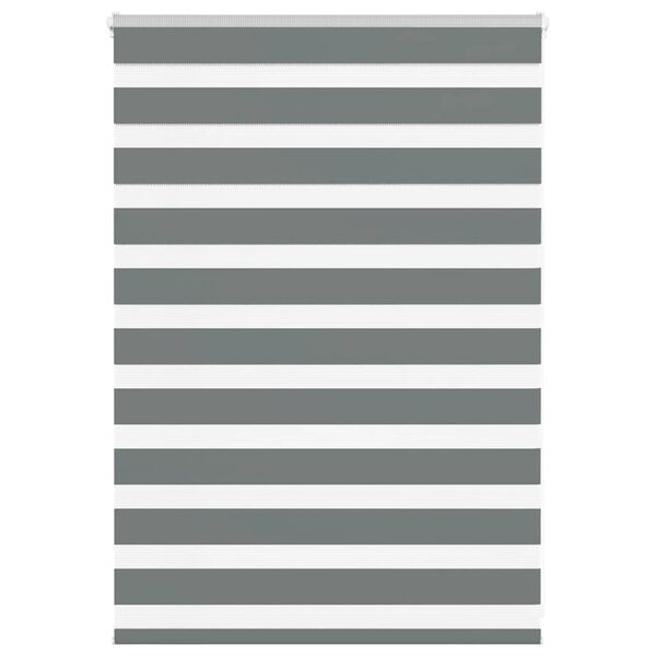 vidaXL Roleta zebra, ciemnoszara, szerokość tkaniny 95,9 cm, poliester