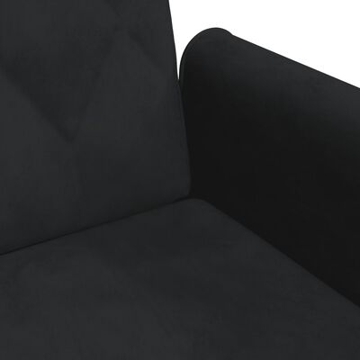 vidaXL 2-os. kanapa rozkładana z poduszkami i podnóżkiem, czarna