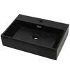 vidaXL Umywalka ceramiczna z otworem na kran, 76x42,5x14,5 cm, czarna