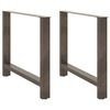 vidaXL Nogi do stołu jadalnego Naturalna stal 2 szt. 90x(72-73) cm Stal