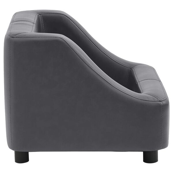vidaXL Sofa dla psa, szara, 67x52x40 cm, sztuczna sk&oacute;ra