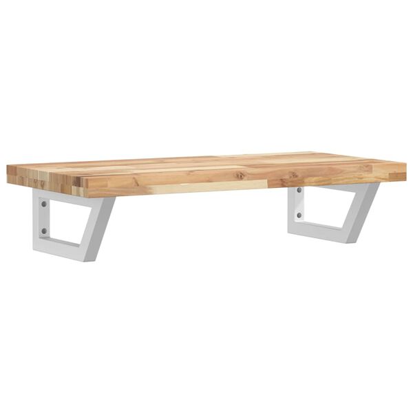 vidaXL P&oacute;łka ścienna pod umywalkę, stal i lite drewno akacjowe